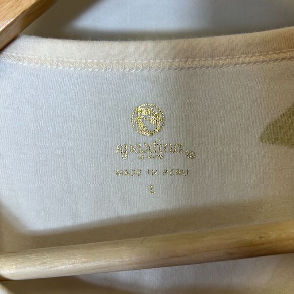 Spartina 449 Shelter Cove Arden Cream Multi Floral Olive Stripe SS T-Shirt Sz L - Picture 6 of 11